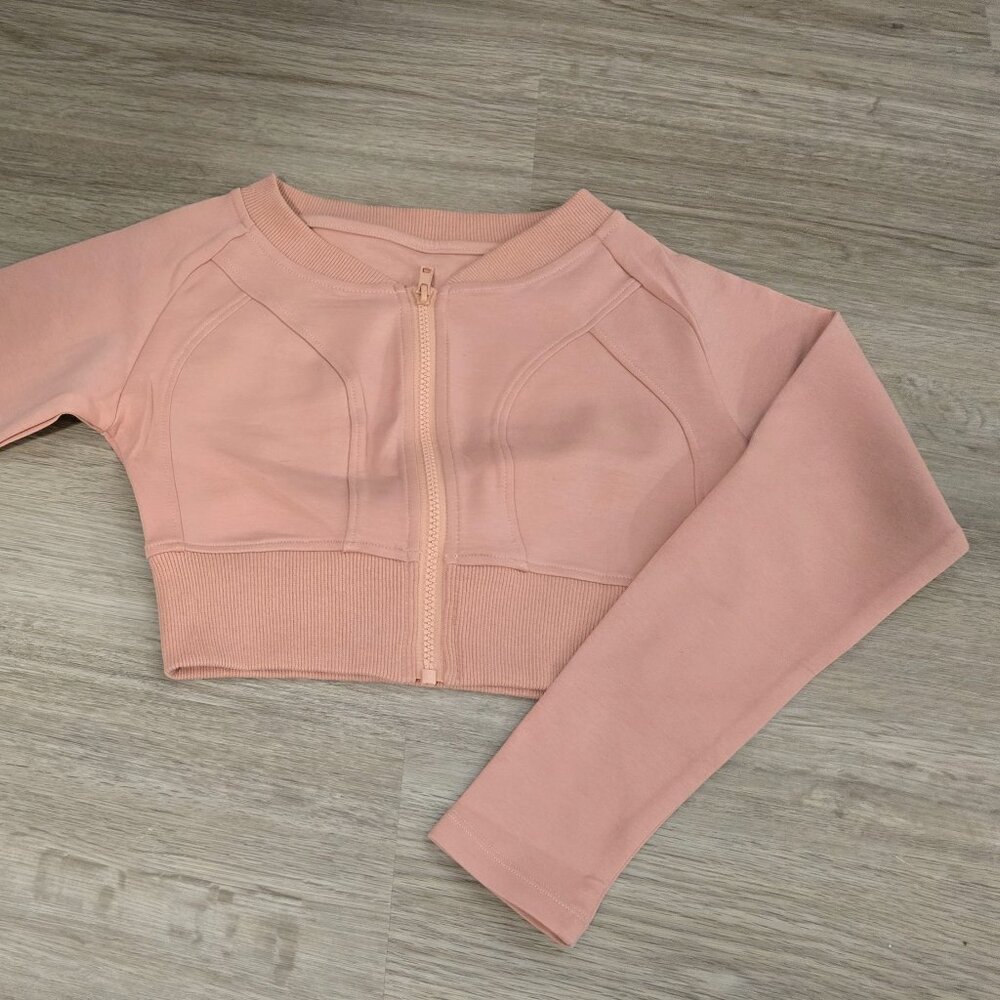 Muses Only Cropped Zip Up Long Sleeves